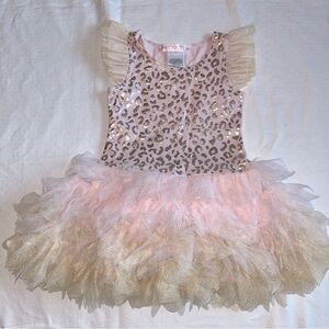 Biscotti pink and golden dress, 2yo